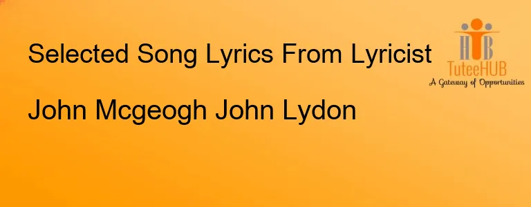 John Mcgeogh John Lydon