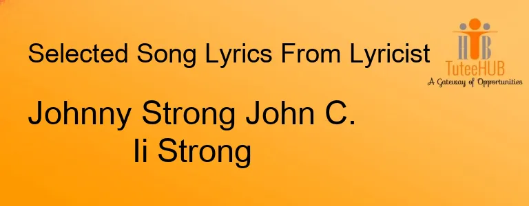 Johnny Strong John C. Ii Strong