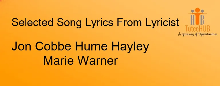 Jon Cobbe Hume Hayley Marie Warner