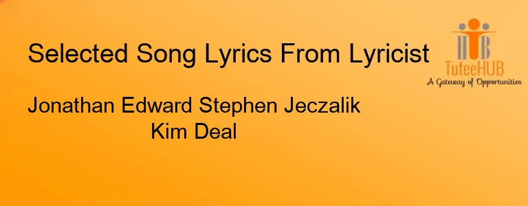 Jonathan Edward Stephen Jeczalik Kim Deal