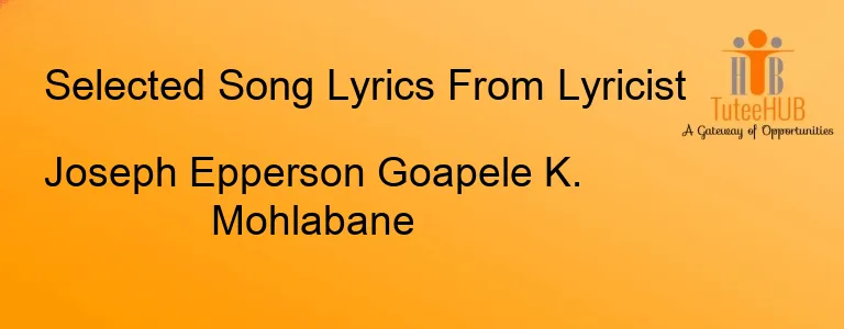 Joseph Epperson Goapele K. Mohlabane