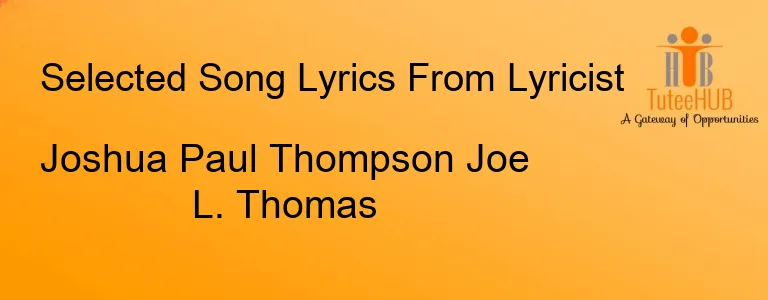 Joshua Paul Thompson Joe L. Thomas