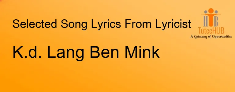 K.d. Lang Ben Mink