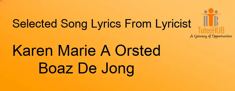 Karen Marie A Orsted Boaz De Jong