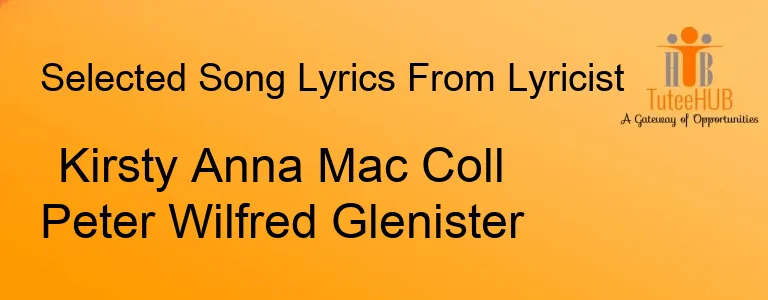 Kirsty Anna Mac Coll Peter Wilfred Glenister