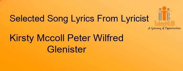 Kirsty Mccoll Peter Wilfred Glenister