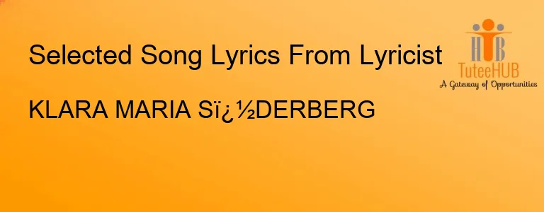 KLARA MARIA Sï¿½DERBERG