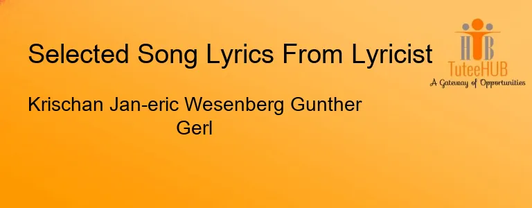 Krischan Jan-eric Wesenberg Gunther Gerl