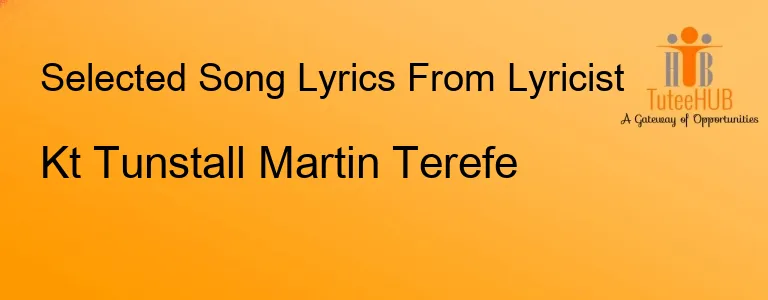 Kt Tunstall Martin Terefe