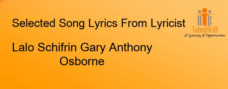 Lalo Schifrin Gary Anthony Osborne