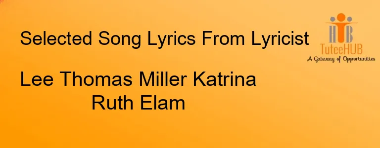 Lee Thomas Miller Katrina Ruth Elam