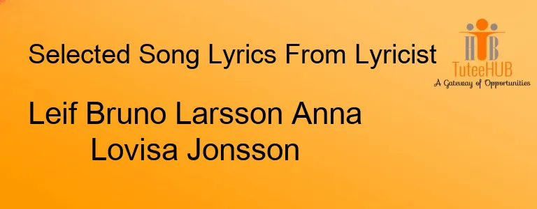 Leif Bruno Larsson Anna Lovisa Jonsson