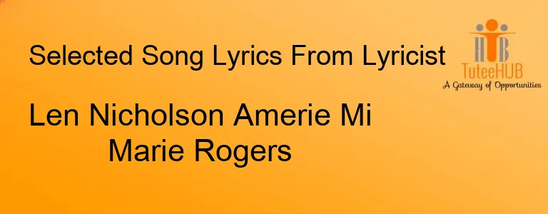 Len Nicholson Amerie Mi Marie Rogers
