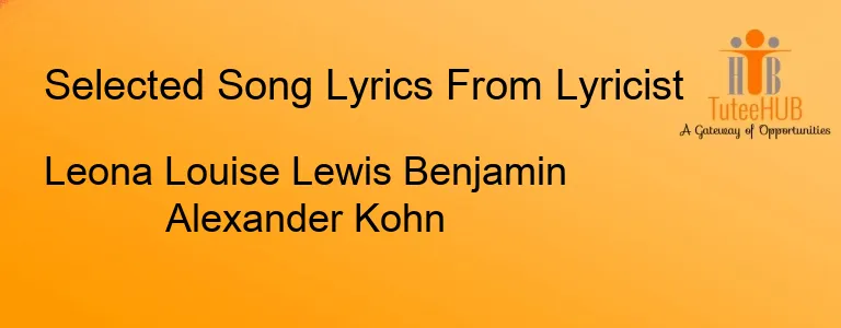 Leona Louise Lewis Benjamin Alexander Kohn