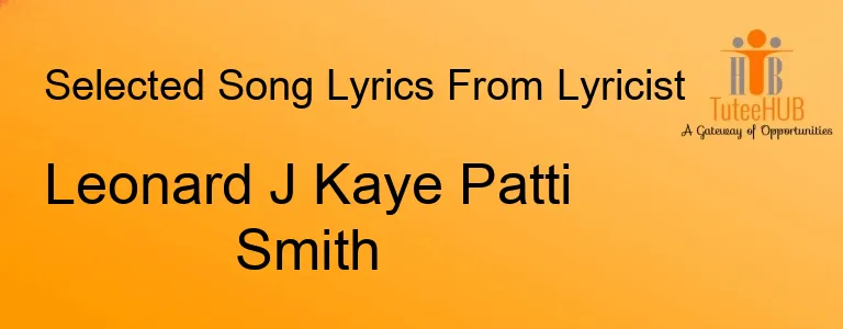 Leonard J Kaye Patti Smith