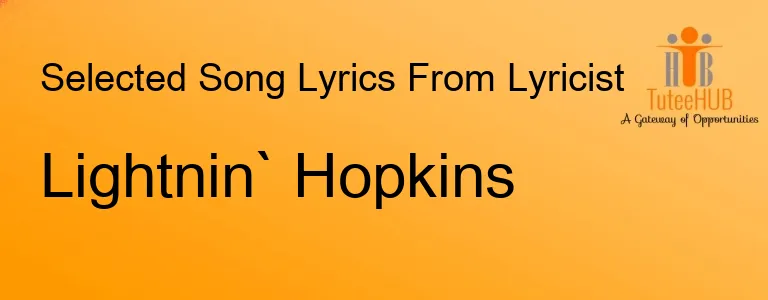 Lightnin` Hopkins