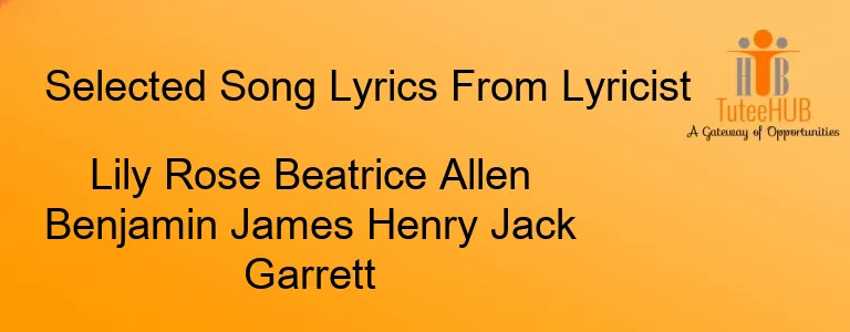 Lily Rose Beatrice Allen Benjamin James Henry Jack Garrett