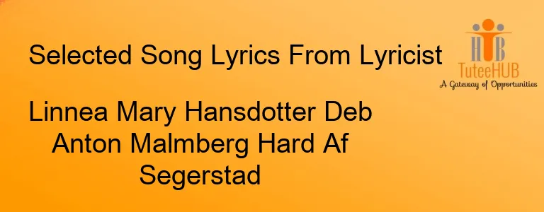 Linnea Mary Hansdotter Deb Anton Malmberg Hard Af Segerstad