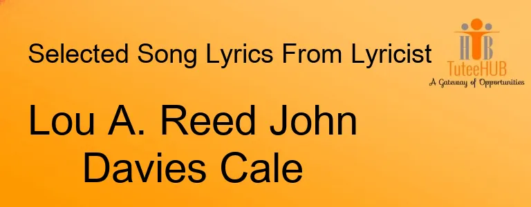 Lou A. Reed John Davies Cale