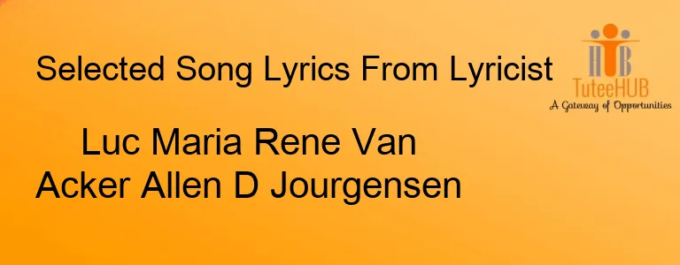 Luc Maria Rene Van Acker Allen D Jourgensen