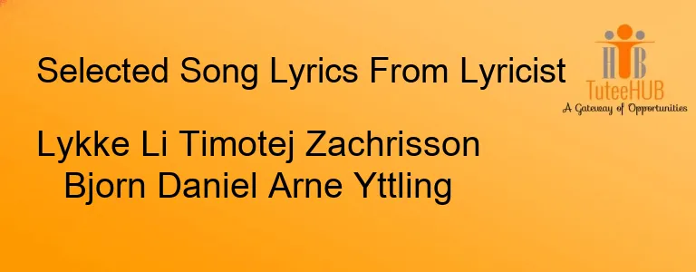 Lykke Li Timotej Zachrisson Bjorn Daniel Arne Yttling