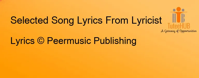 Lyrics © Peermusic Publishing