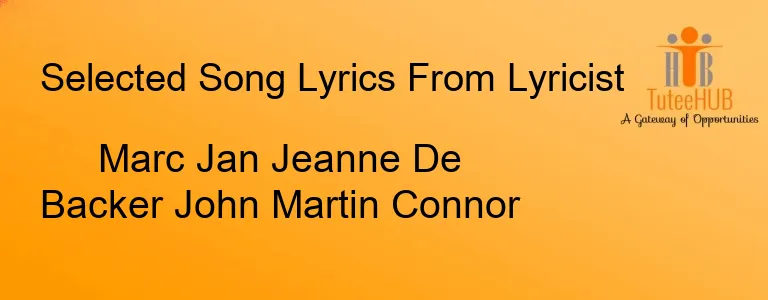 Marc Jan Jeanne De Backer John Martin Connor