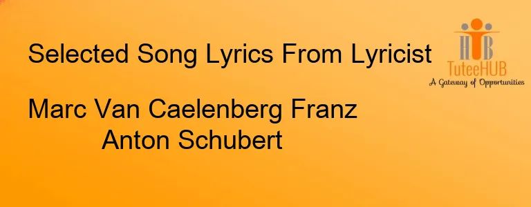 Marc Van Caelenberg Franz Anton Schubert