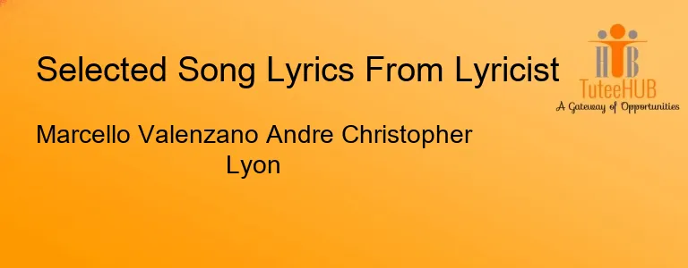 Marcello Valenzano Andre Christopher Lyon