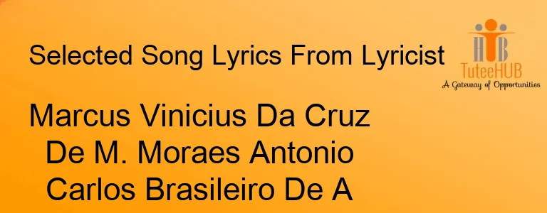 Marcus Vinicius Da Cruz De M. Moraes Antonio Carlos Brasileiro De A Jobim