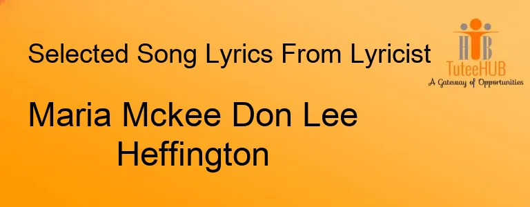 Maria Mckee Don Lee Heffington