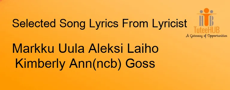 Markku Uula Aleksi Laiho Kimberly Ann(ncb) Goss