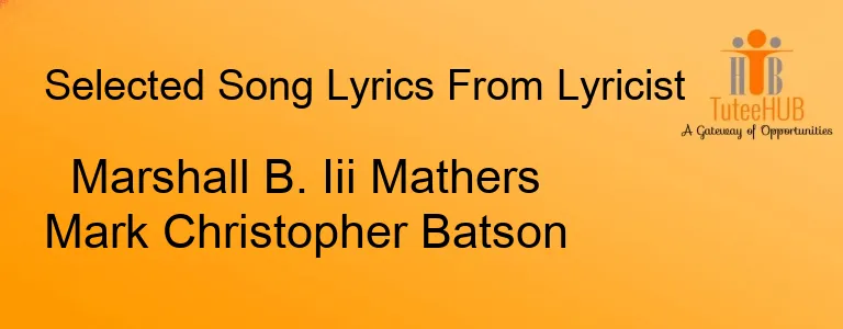 Marshall B. Iii Mathers Mark Christopher Batson