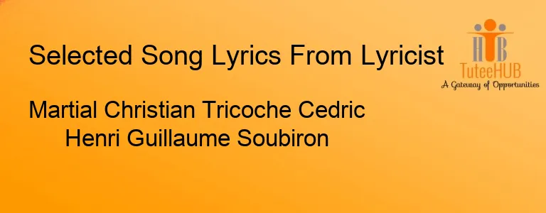 Martial Christian Tricoche Cedric Henri Guillaume Soubiron