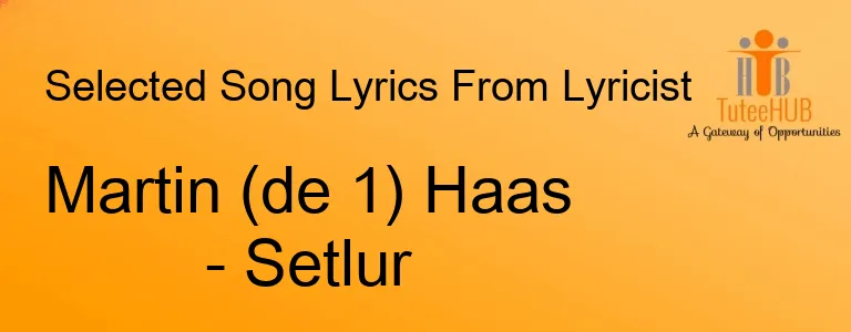 Martin (de 1) Haas - Setlur