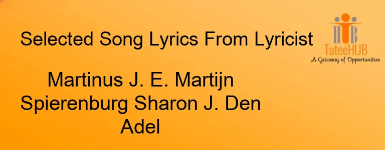 Martinus J. E. Martijn Spierenburg Sharon J. Den Adel