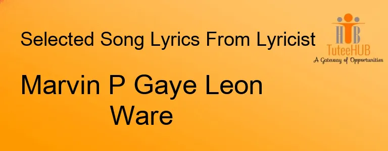 Marvin P Gaye Leon Ware