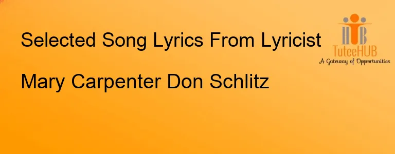 Mary Carpenter Don Schlitz