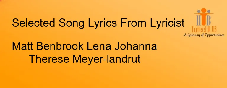 Matt Benbrook Lena Johanna Therese Meyer-landrut