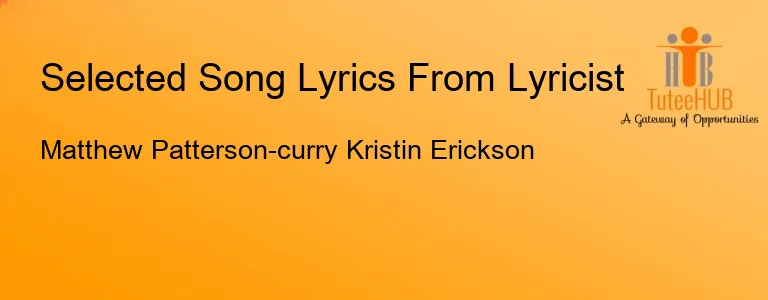 Matthew Patterson-curry Kristin Erickson