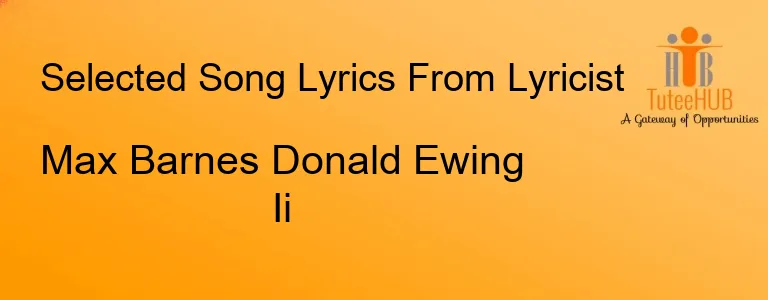 Max Barnes Donald Ewing Ii