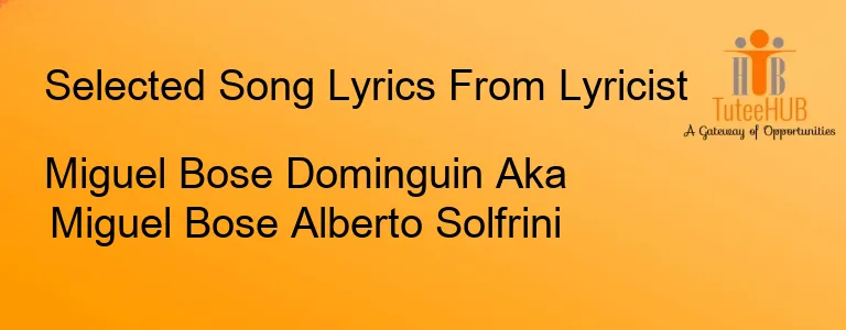 Miguel Bose Dominguin Aka Miguel Bose Alberto Solfrini