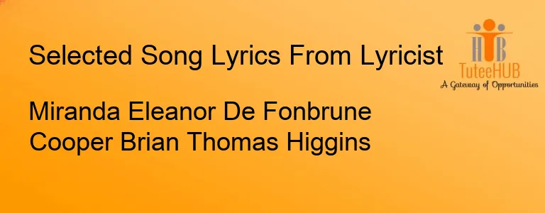 Miranda Eleanor De Fonbrune Cooper Brian Thomas Higgins