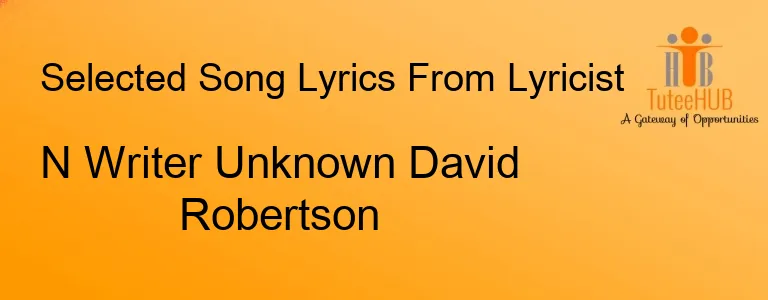 N Writer Unknown David Robertson