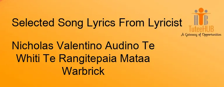 Nicholas Valentino Audino Te Whiti Te Rangitepaia Mataa Warbrick