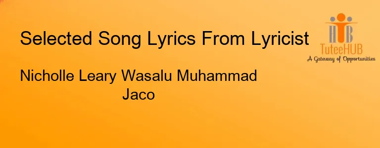 Nicholle Leary Wasalu Muhammad Jaco