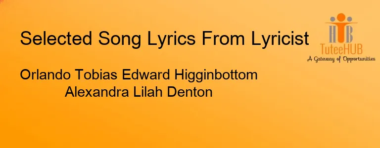 Orlando Tobias Edward Higginbottom Alexandra Lilah Denton