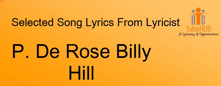 P. De Rose Billy Hill