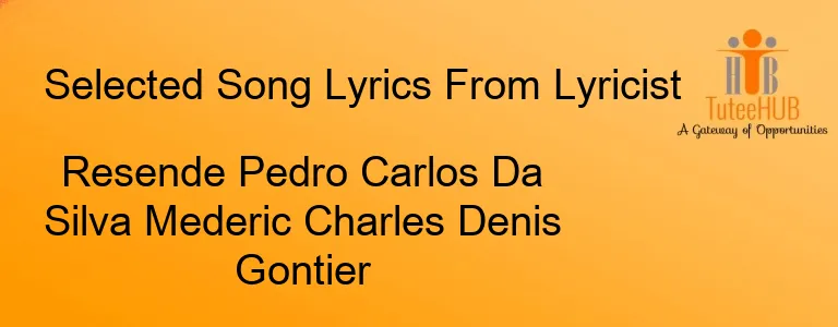 Resende Pedro Carlos Da Silva Mederic Charles Denis Gontier