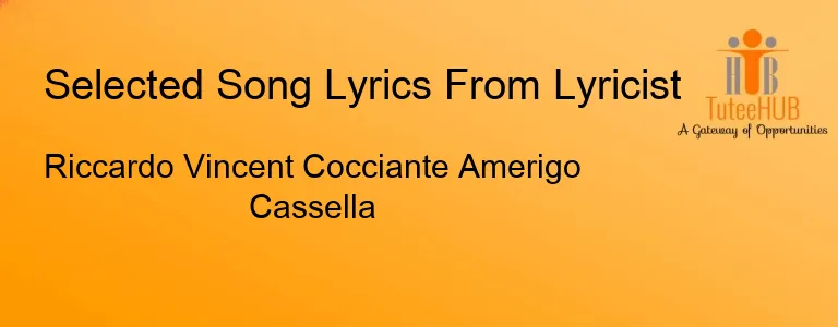 Riccardo Vincent Cocciante Amerigo Cassella